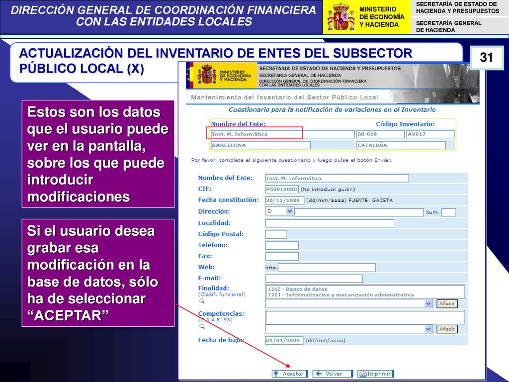 ACTUALIZACIÓN DEL INVENTARIO DE ENTES DEL SUBSECTOR PÚBLICO LOCAL (X)