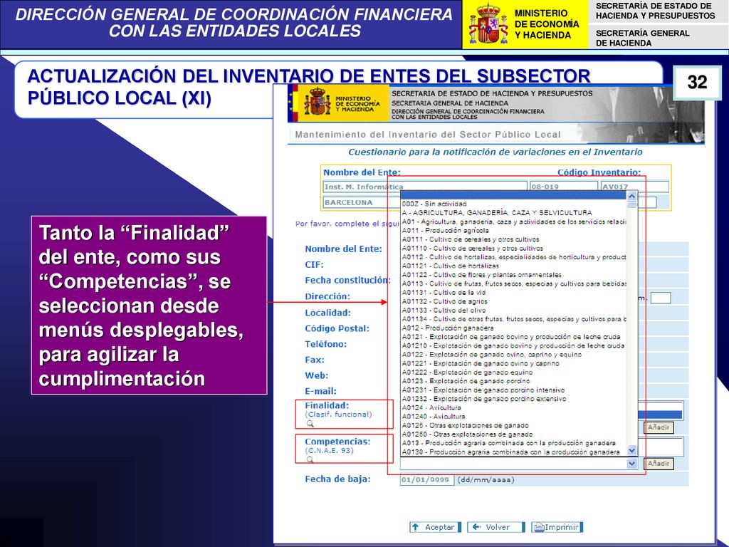 ACTUALIZACIÓN DEL INVENTARIO DE ENTES DEL SUBSECTOR PÚBLICO LOCAL (XI)