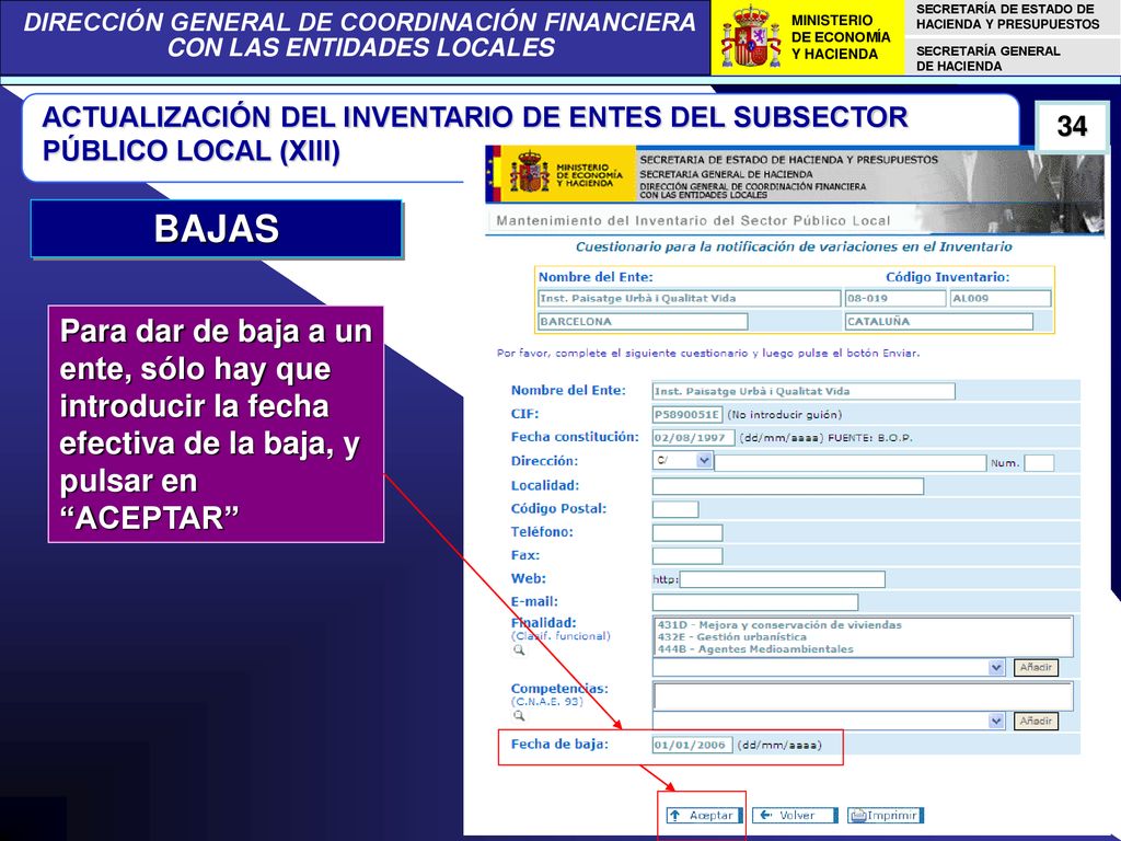 ACTUALIZACIÓN DEL INVENTARIO DE ENTES DEL SUBSECTOR PÚBLICO LOCAL (XIII)