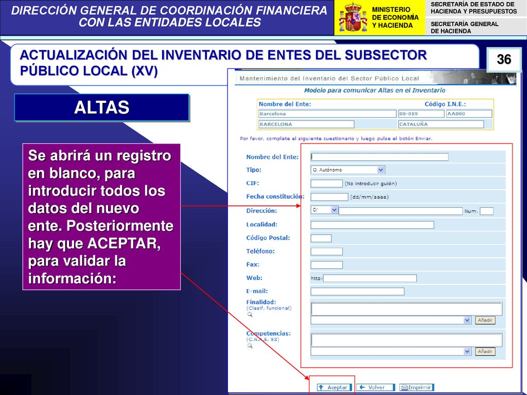 ACTUALIZACIÓN DEL INVENTARIO DE ENTES DEL SUBSECTOR PÚBLICO LOCAL (XV)