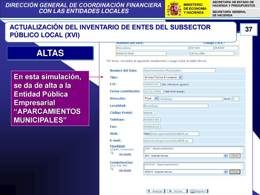 ACTUALIZACIÓN DEL INVENTARIO DE ENTES DEL SUBSECTOR PÚBLICO LOCAL (XVI)