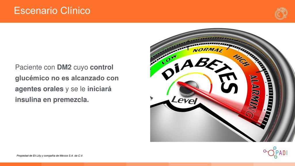Escenario Clínico Paciente con DM2 cuyo control glucémico no es alcanzado con agentes orales y se le iniciará insulina en premezcla.