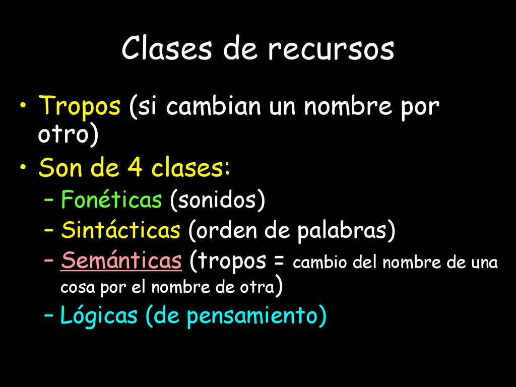 Clases de recursos Tropos (si cambian un nombre por otro)