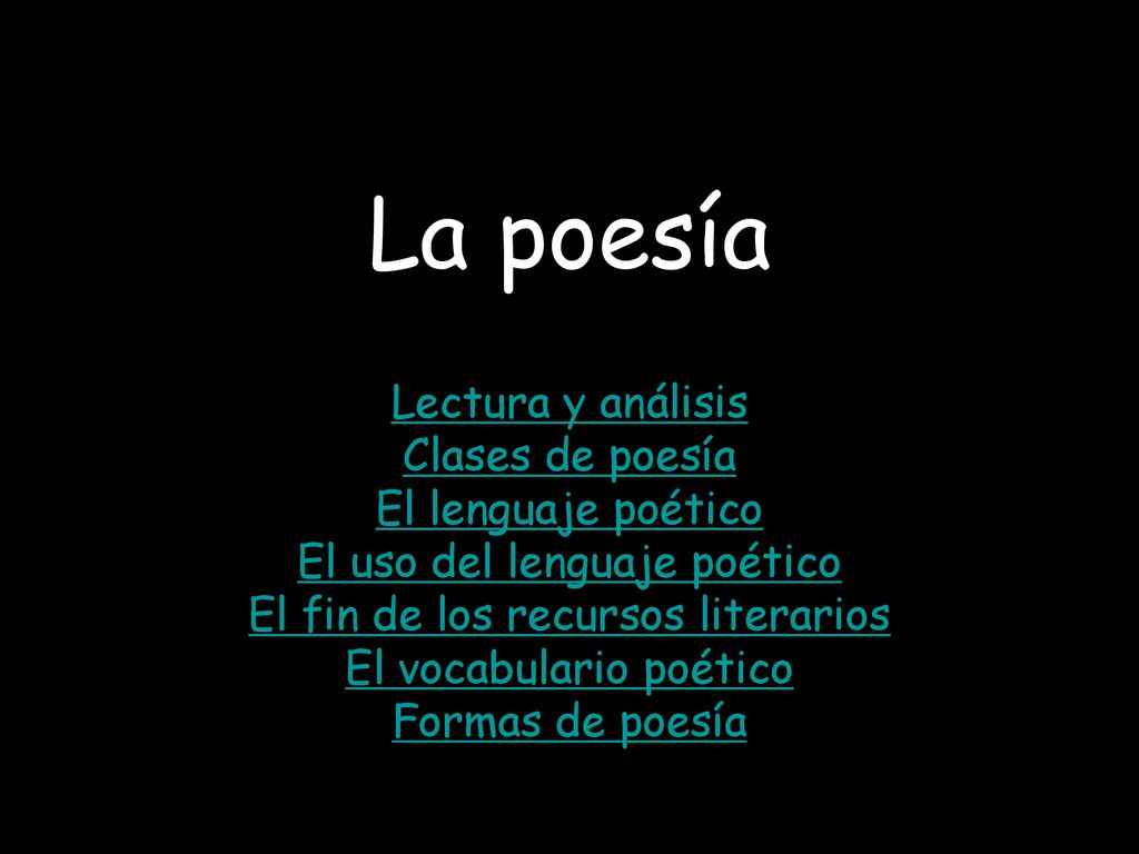 La poesía Lectura y análisis Clases de poesía El lenguaje poético