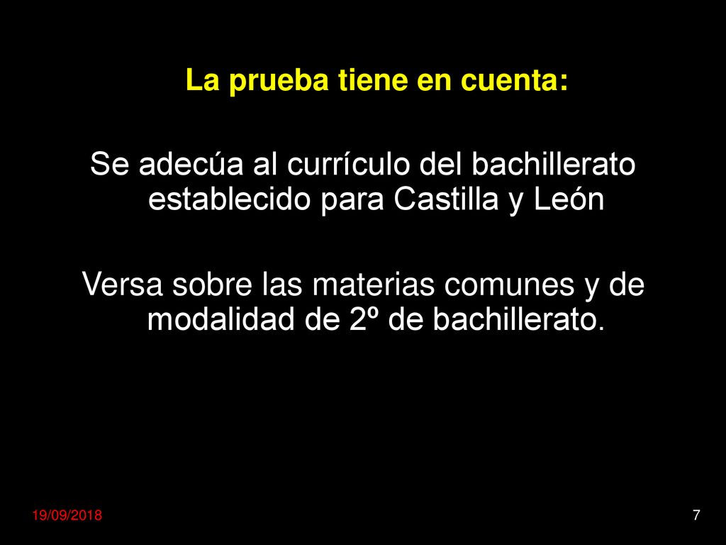 Versa sobre las materias comunes y de modalidad de 2º de bachillerato.