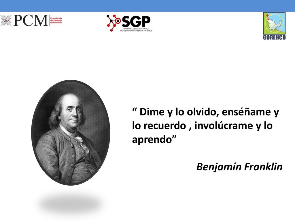 Dime y lo olvido, enséñame y lo recuerdo , involúcrame y lo aprendo