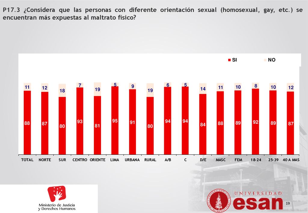 P17.3 ¿Considera que las personas con diferente orientación sexual (homosexual, gay, etc.) se encuentran más expuestas al maltrato físico