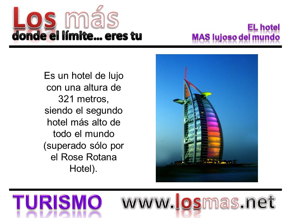 Es un hotel de lujo con una altura de 321 metros, siendo el segundo hotel más alto de todo el mundo (superado sólo por el Rose Rotana Hotel).