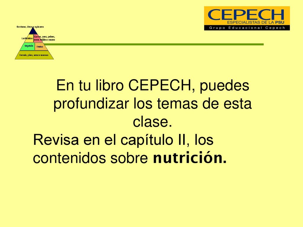 En tu libro CEPECH, puedes profundizar los temas de esta clase.