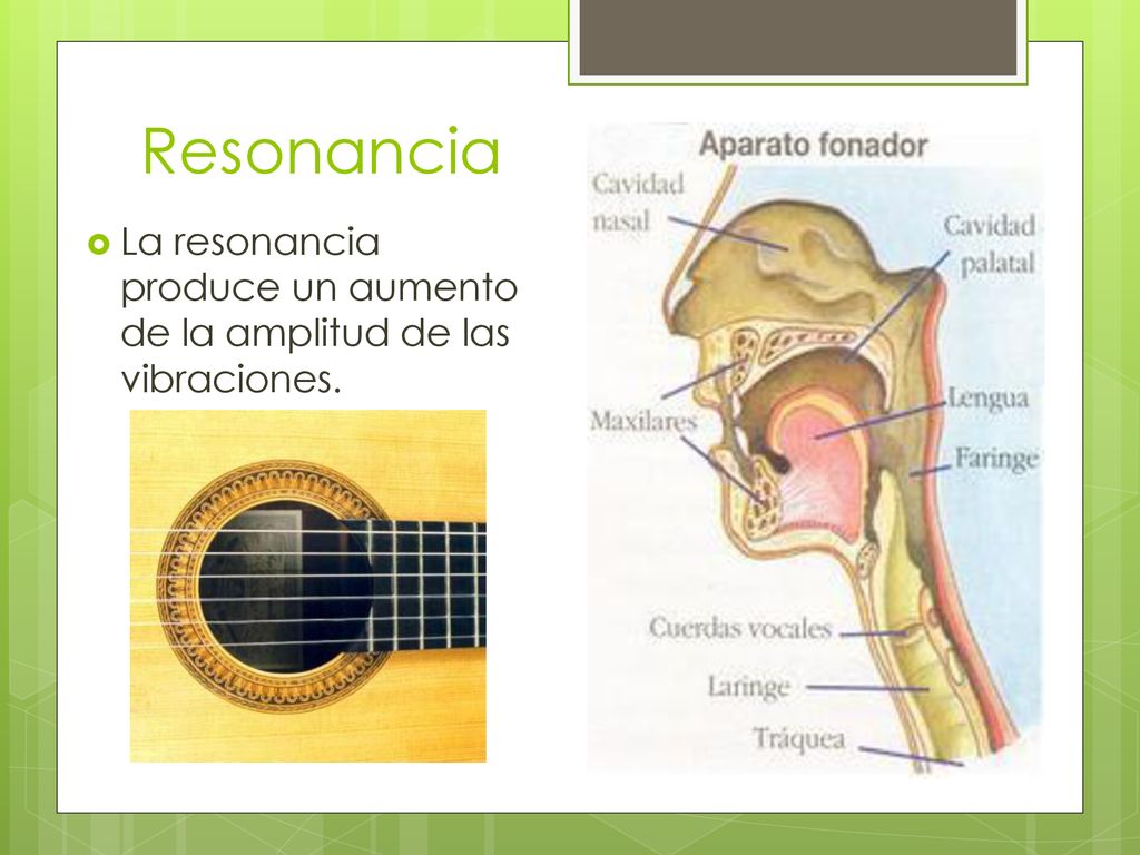 Resonancia La resonancia produce un aumento de la amplitud de las vibraciones.