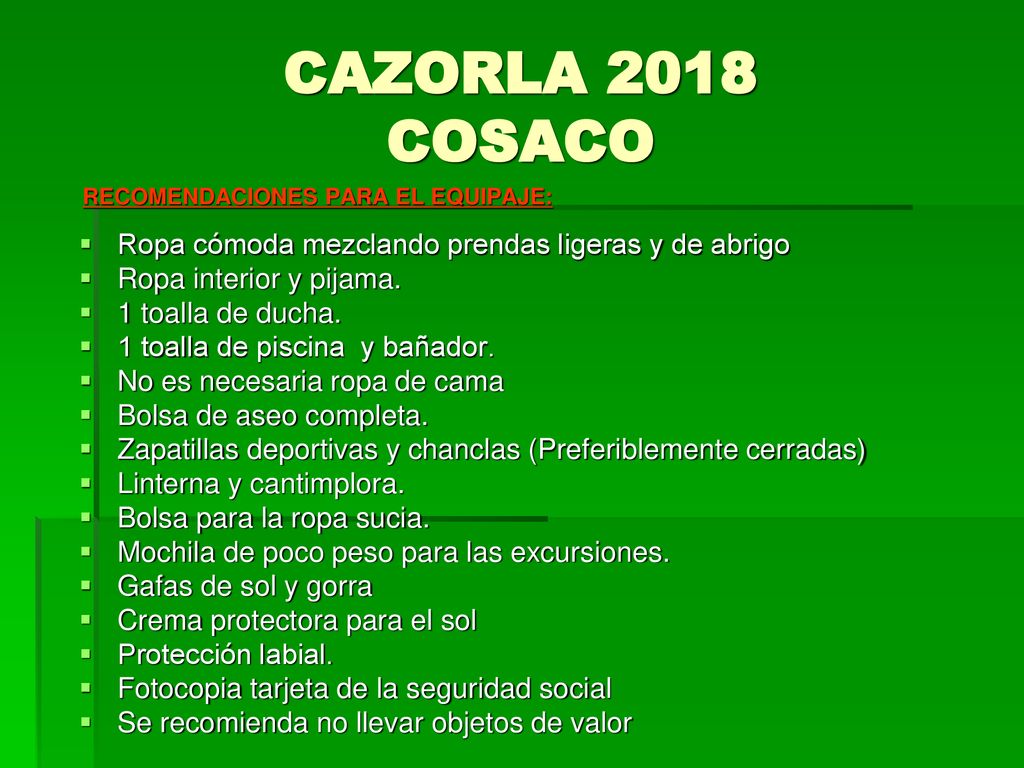 CAZORLA 2018 COSACO Ropa cómoda mezclando prendas ligeras y de abrigo
