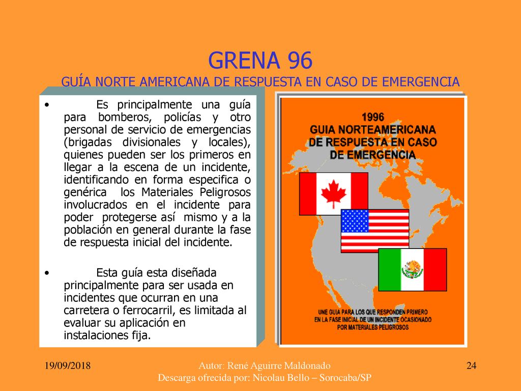 GRENA 96 GUÍA NORTE AMERICANA DE RESPUESTA EN CASO DE EMERGENCIA