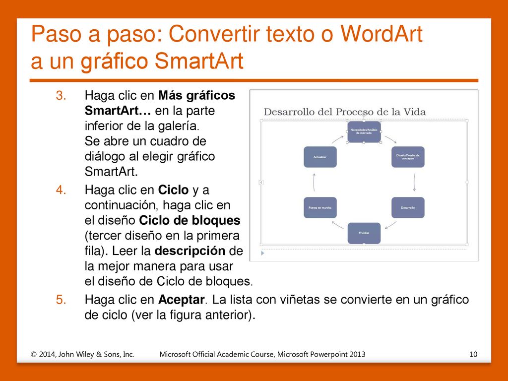 Paso a paso: Convertir texto o WordArt a un gráfico SmartArt