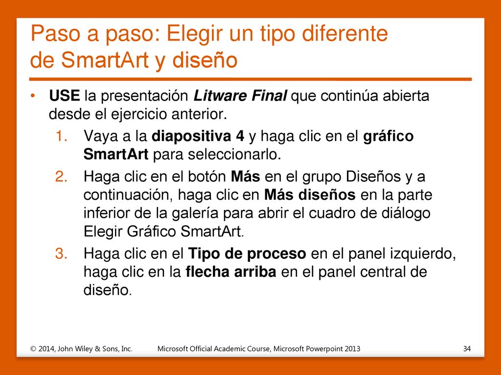 Paso a paso: Elegir un tipo diferente de SmartArt y diseño