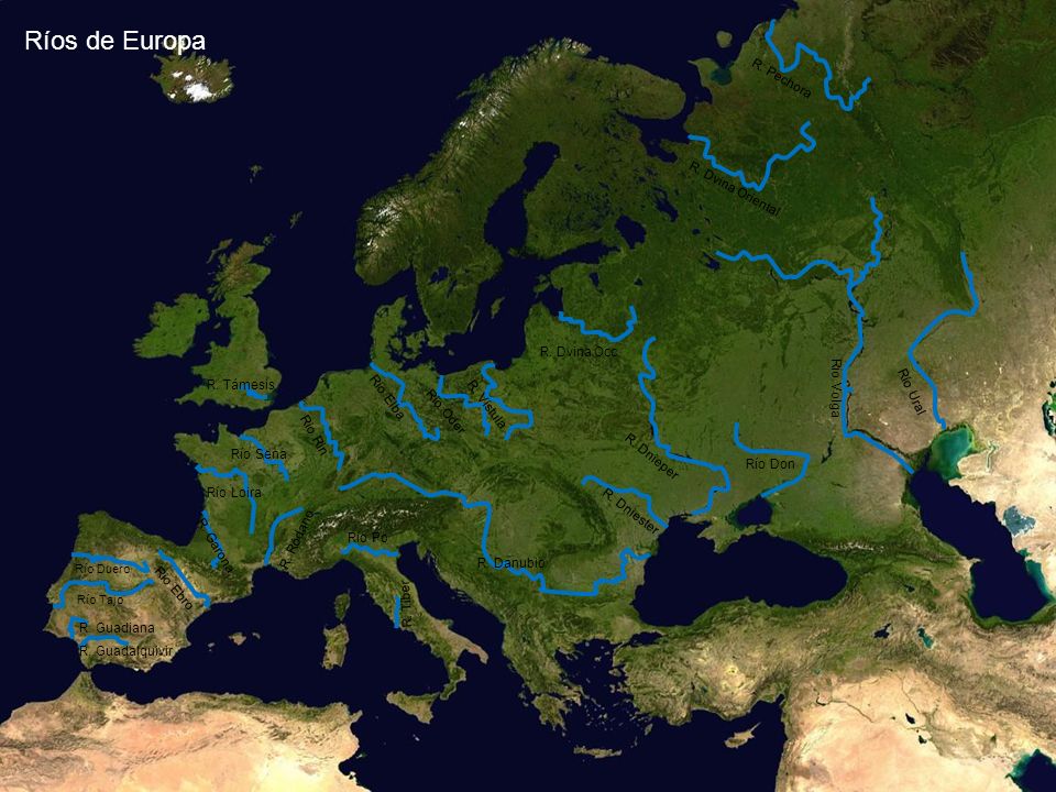 Ríos de Europa R. Pechora R. Dvina Oriental R. Dvina Occ. R. Támesis