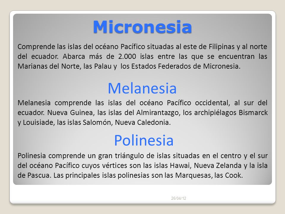 Micronesia Melanesia Polinesia