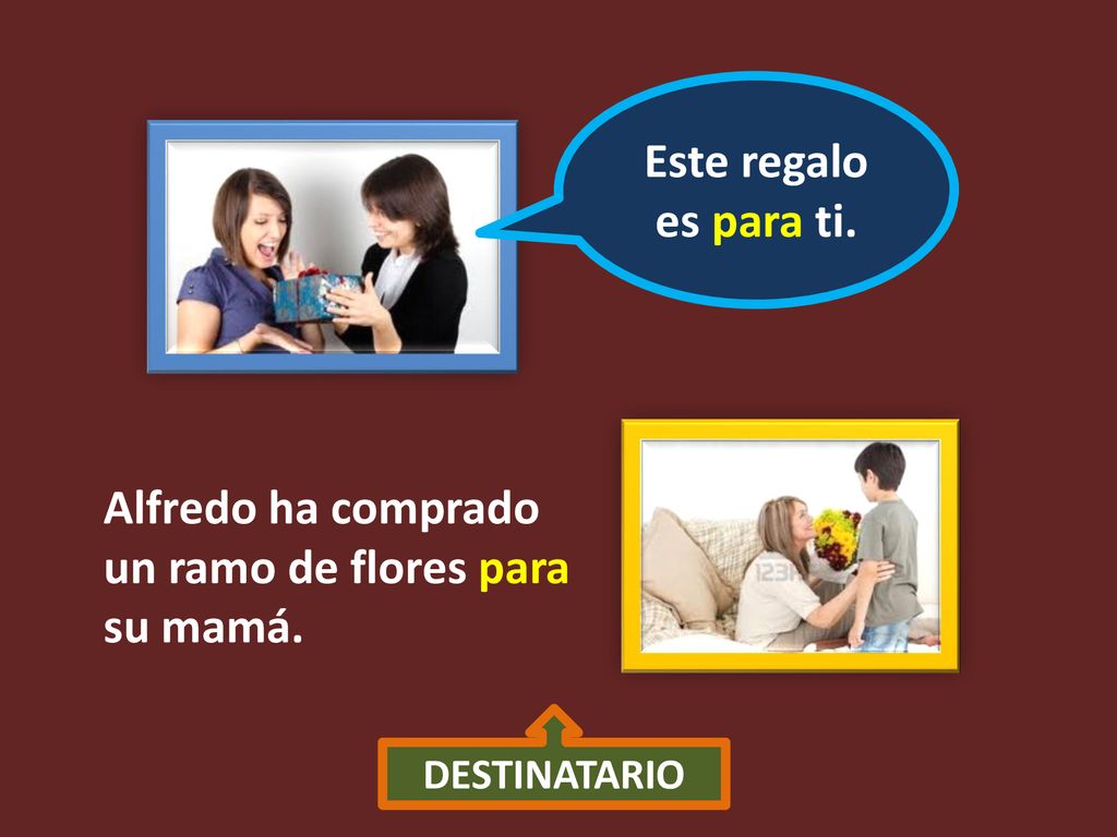 Alfredo ha comprado un ramo de flores para su mamá.