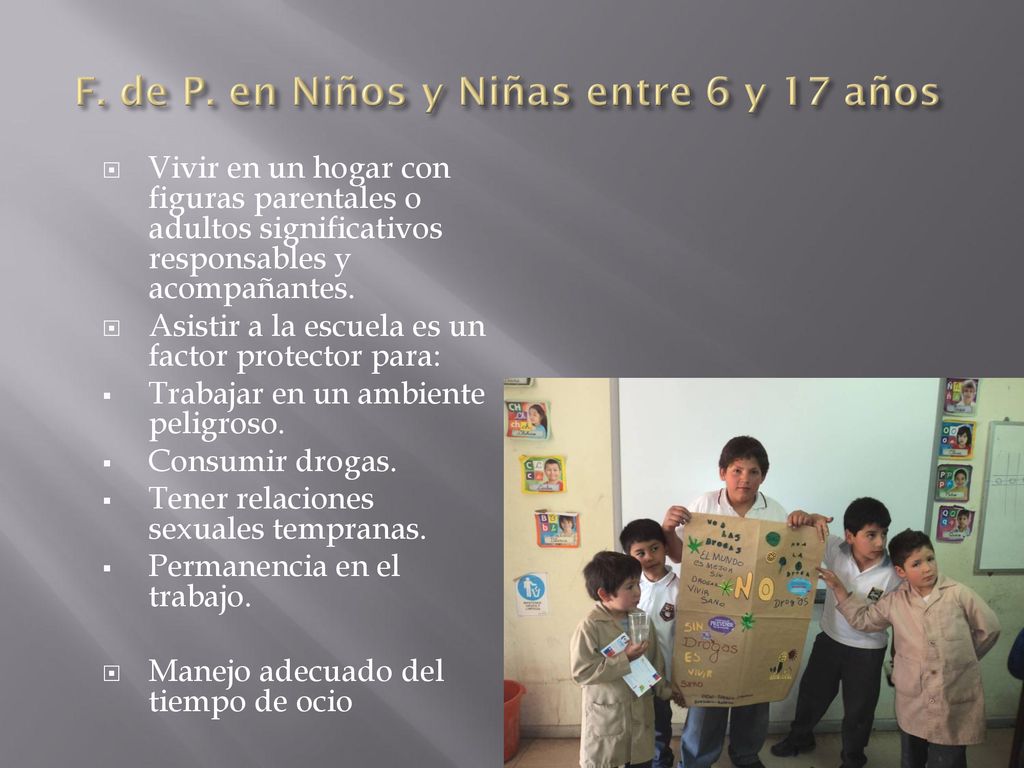 F. de P. en Niños y Niñas entre 6 y 17 años