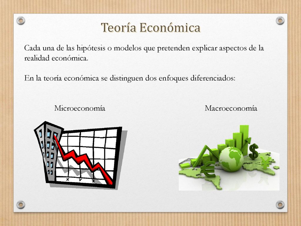 Teoría Económica Cada una de las hipótesis o modelos que pretenden explicar aspectos de la realidad económica.