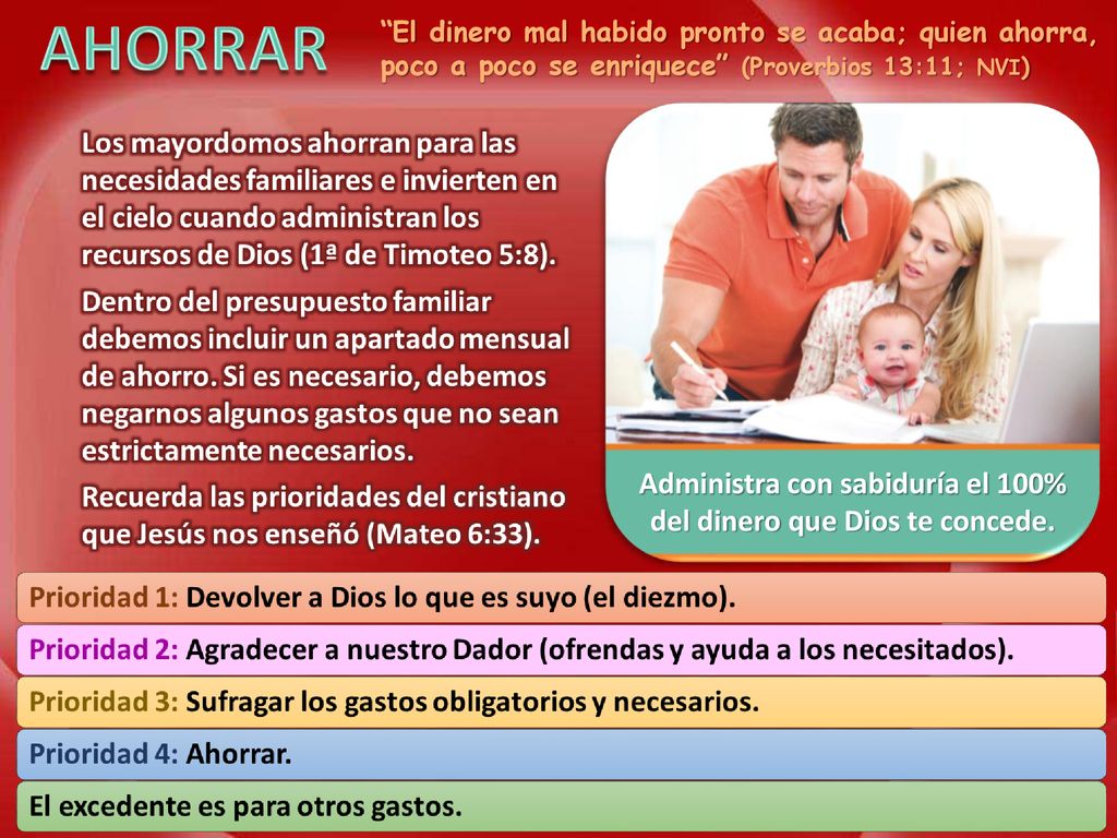 Administra con sabiduría el 100% del dinero que Dios te concede.