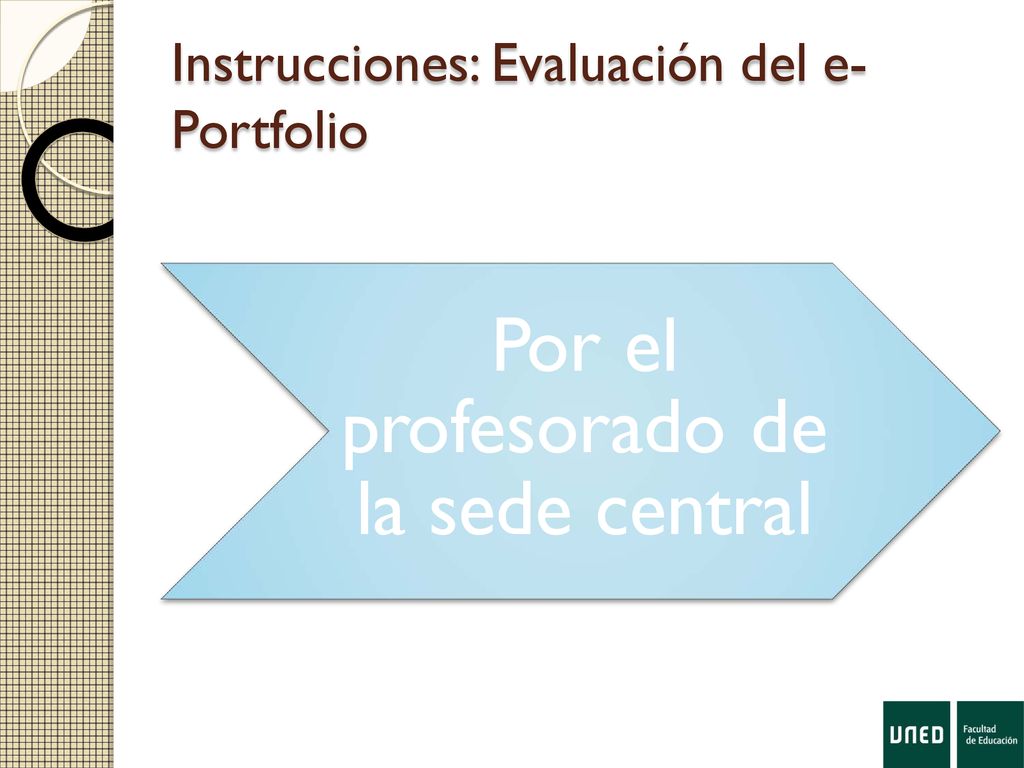 Por el profesorado de la sede central Instrucciones: Portfolio