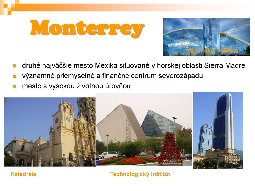 Monterrey Obchodné centrum. druhé najväčšie mesto Mexika situované v horskej oblasti Sierra Madre.