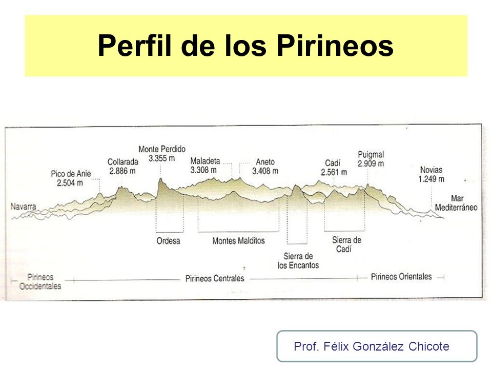 Perfil de los Pirineos Prof. Félix González Chicote