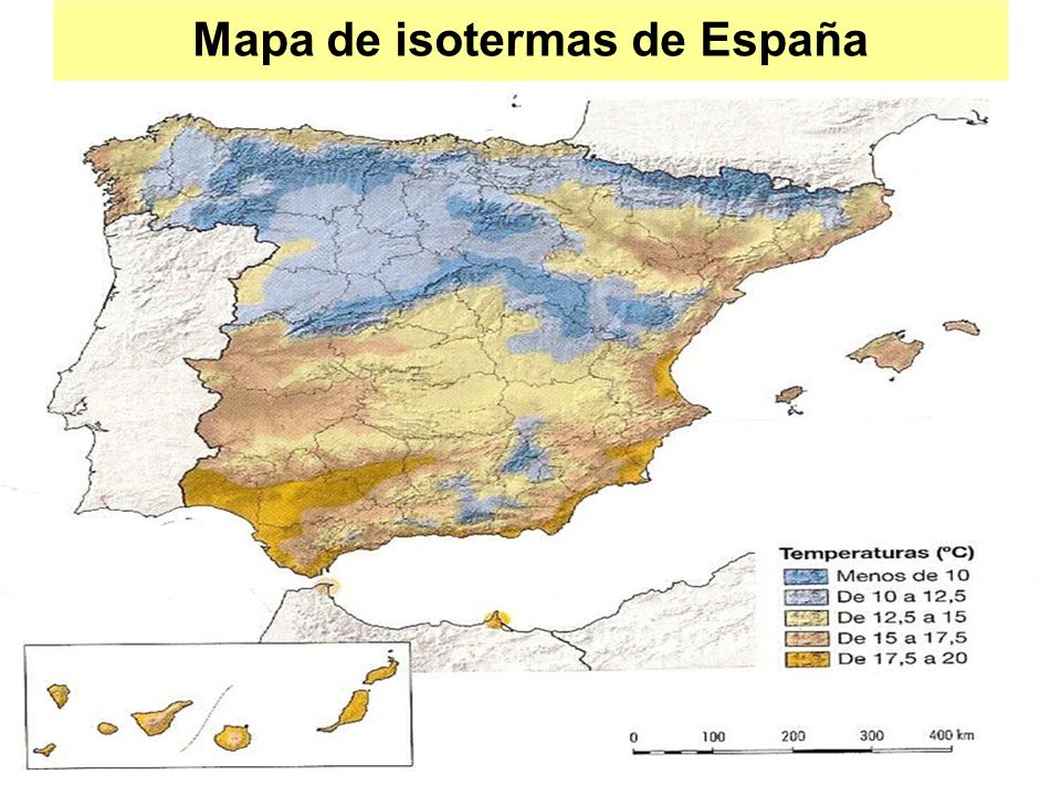 Mapa de isotermas de España