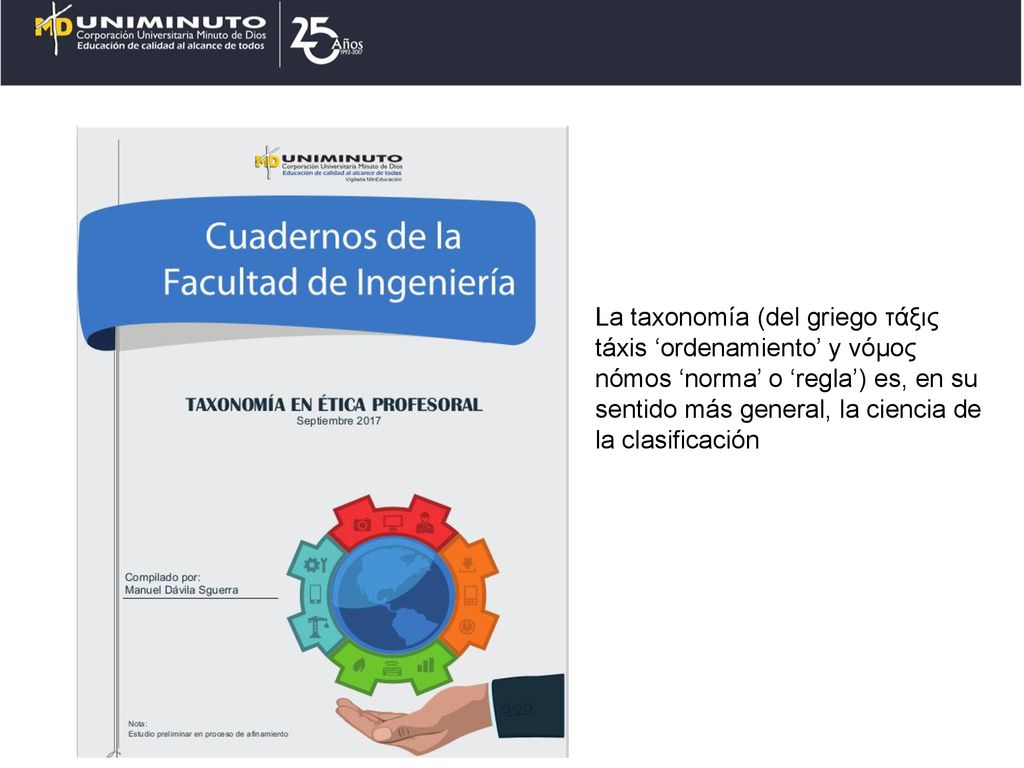 La taxonomía (del griego τάξις táxis ‘ordenamiento’ y νόμος nómos ‘norma’ o ‘regla’) es, en su sentido más general, la ciencia de la clasificación
