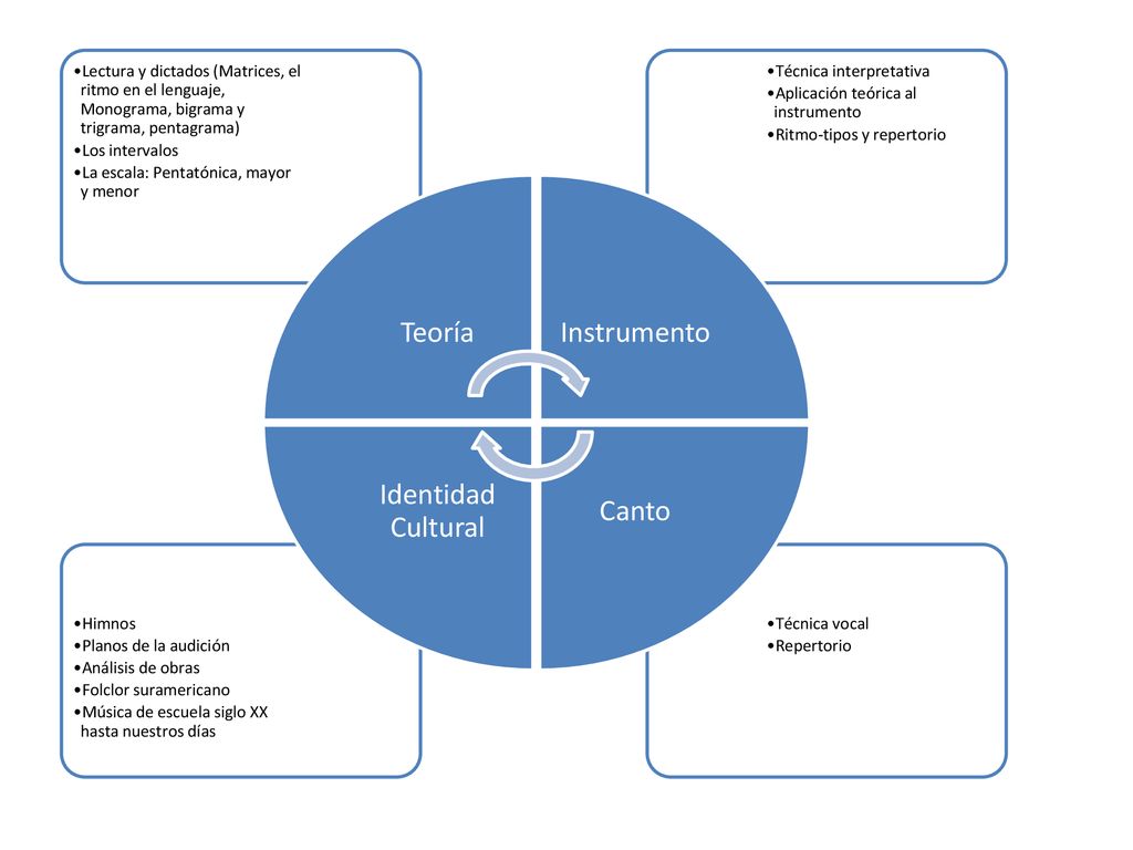 Instrumento Teoría Identidad Cultural Canto Técnica vocal Repertorio
