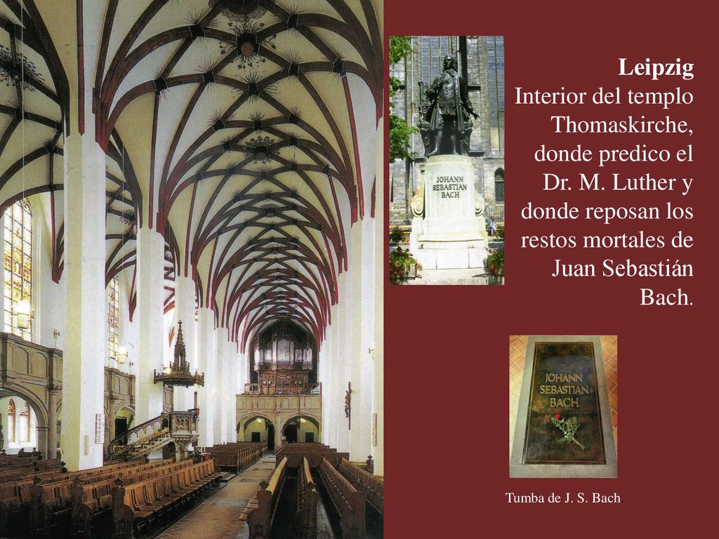 Leipzig Interior del templo Thomaskirche, donde predico el Dr. M