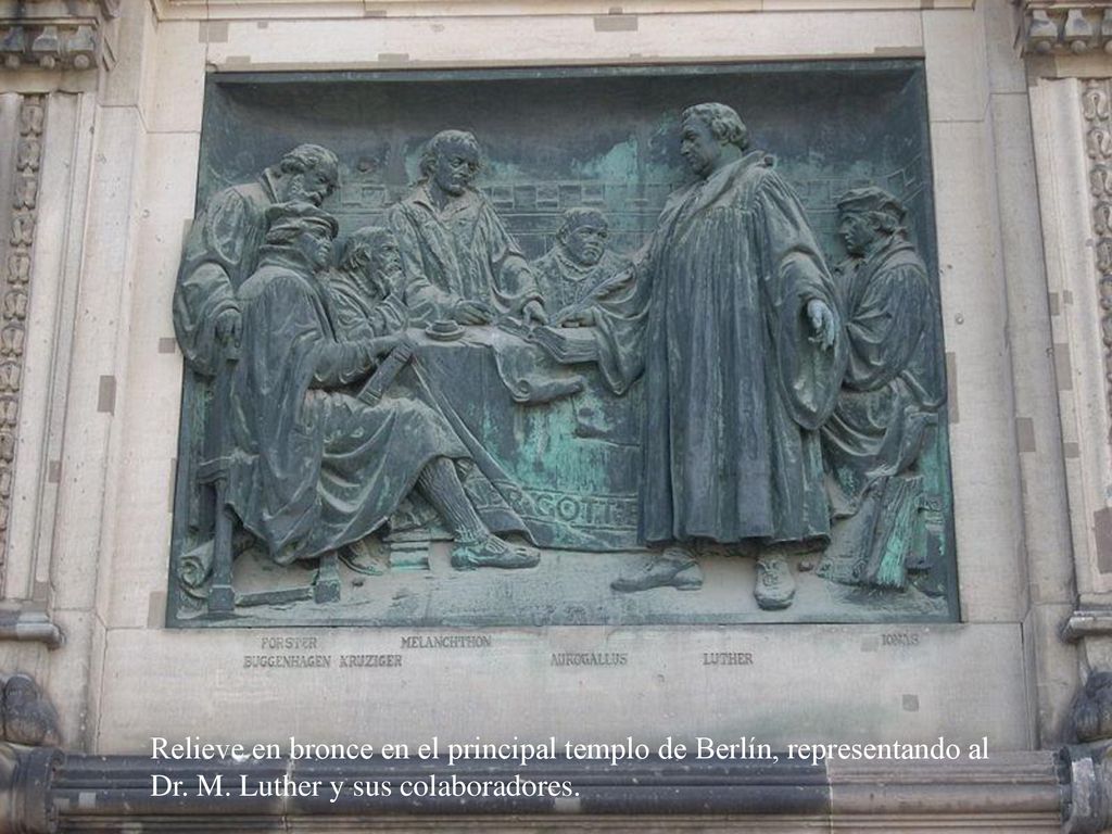 Relieve en bronce en el principal templo de Berlín, representando al Dr.