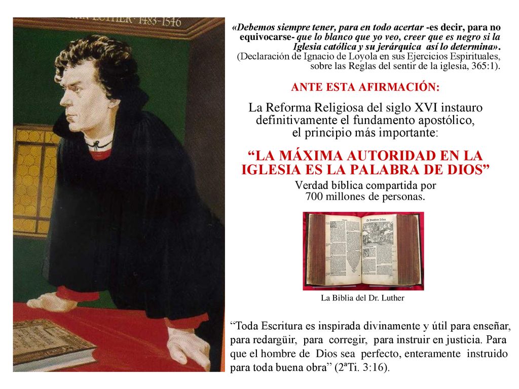 LA MÁXIMA AUTORIDAD EN LA IGLESIA ES LA PALABRA DE DIOS
