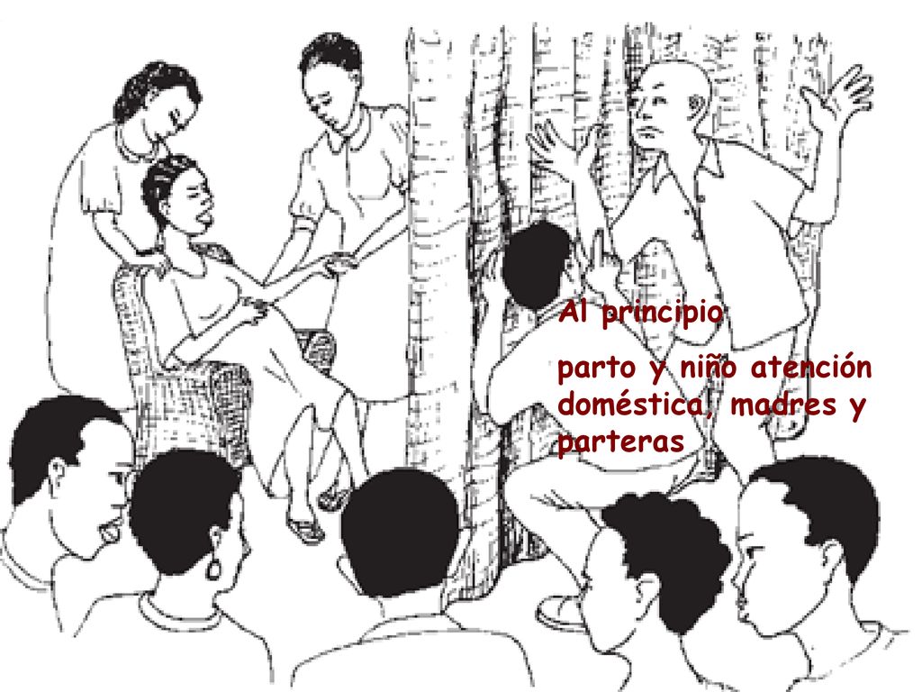 Al principio parto y niño atención doméstica, madres y parteras