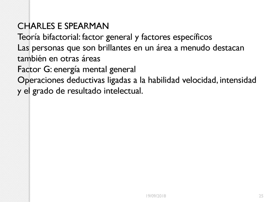 Teoría bifactorial: factor general y factores específicos