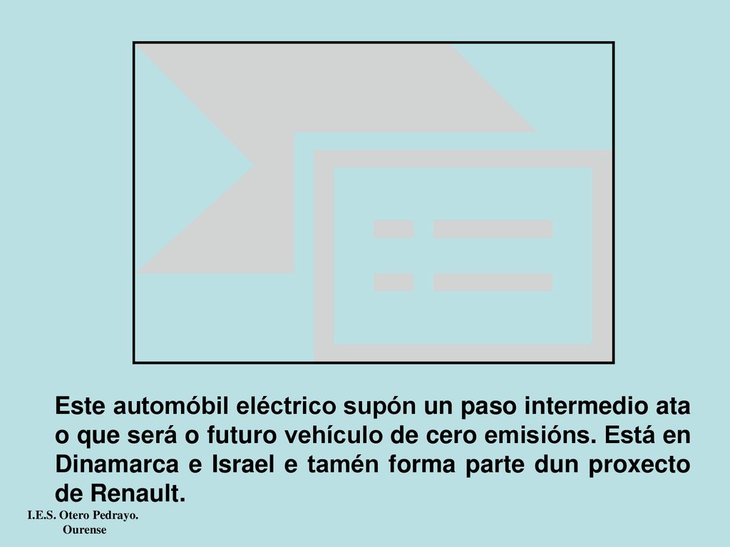 Este automóbil eléctrico supón un paso intermedio ata o que será o futuro vehículo de cero emisións. Está en Dinamarca e Israel e tamén forma parte dun proxecto de Renault.