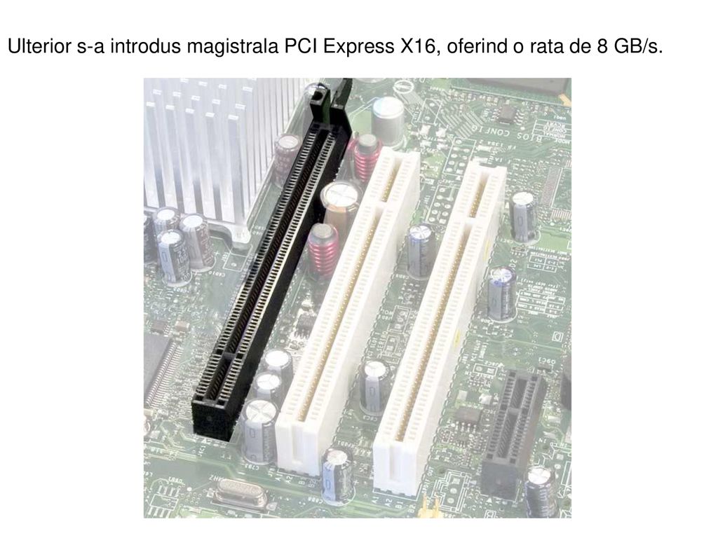 Ulterior s-a introdus magistrala PCI Express X16, oferind o rata de 8 GB/s.