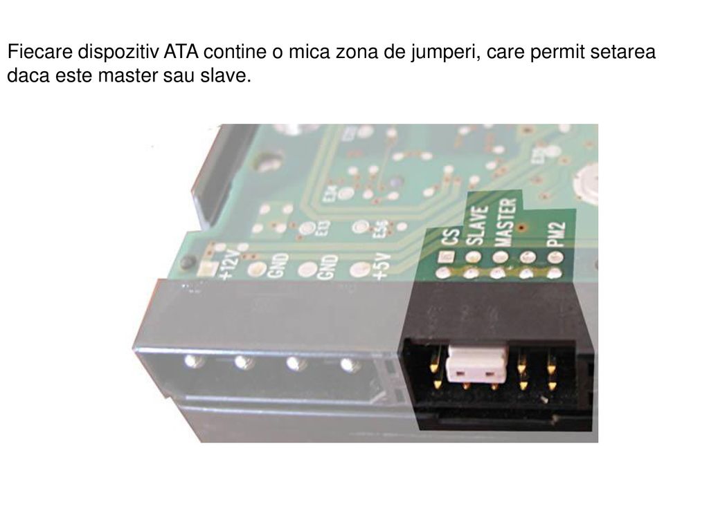 Fiecare dispozitiv ATA contine o mica zona de jumperi, care permit setarea daca este master sau slave.