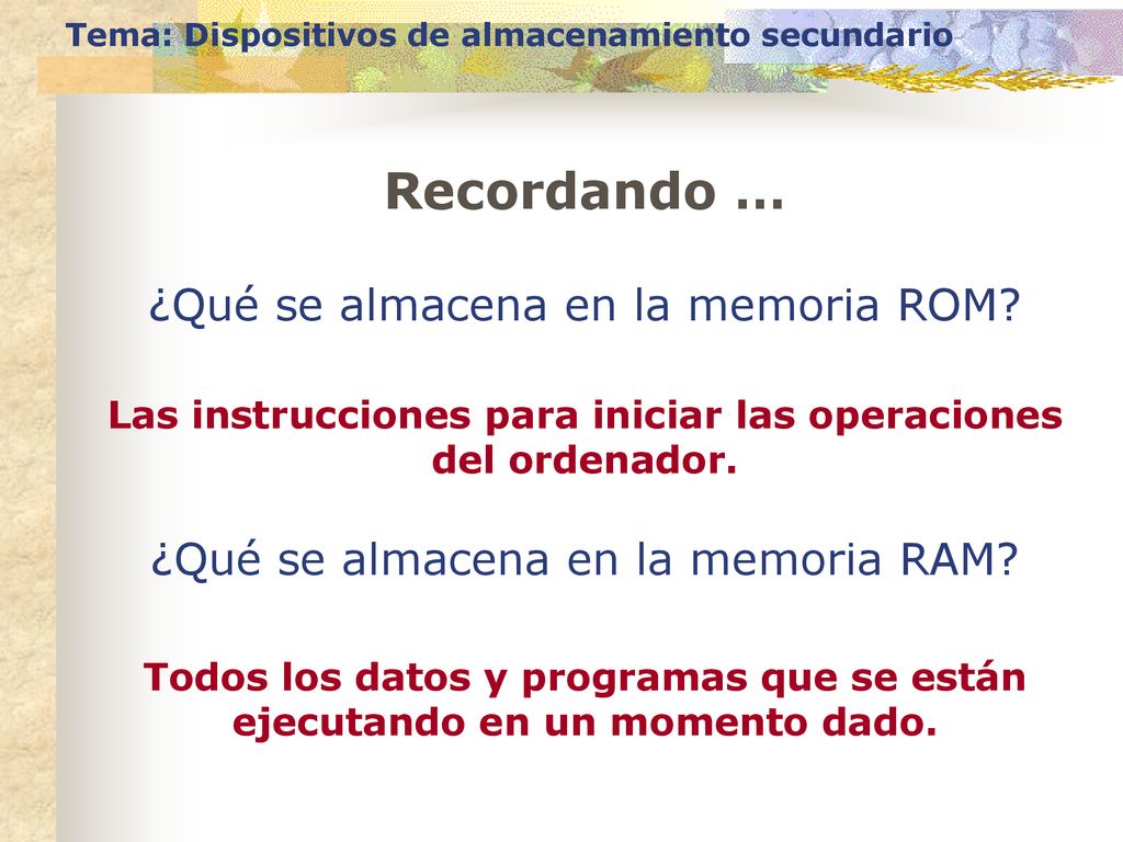 Las instrucciones para iniciar las operaciones del ordenador.
