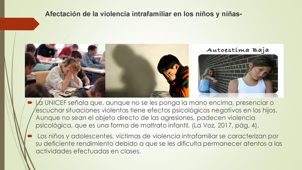 Afectación de la violencia intrafamiliar en los niños y niñas-