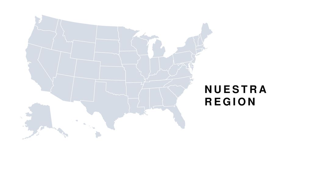 NUESTRA REGION Haga clic en los estados de su region y cambie el color para señalarlos.