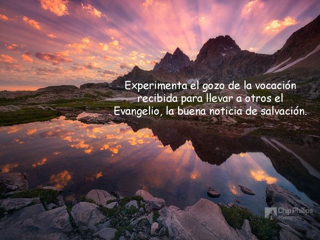 Experimenta el gozo de la vocación recibida para llevar a otros el Evangelio, la buena noticia de salvación.