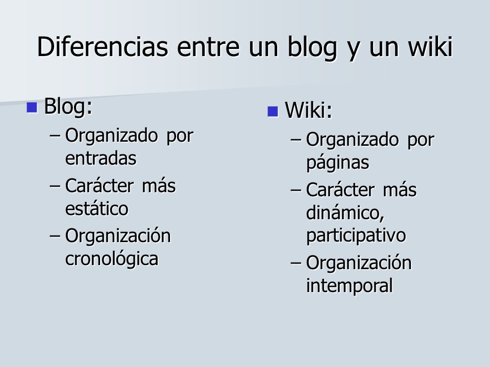 Diferencias entre un blog y un wiki