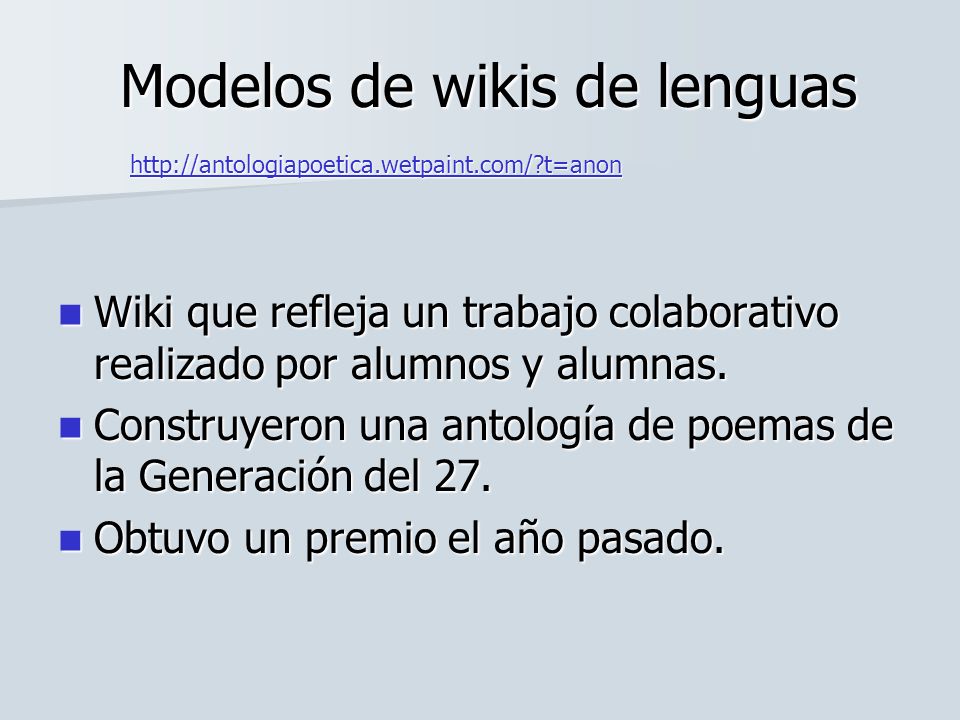 Modelos de wikis de lenguas