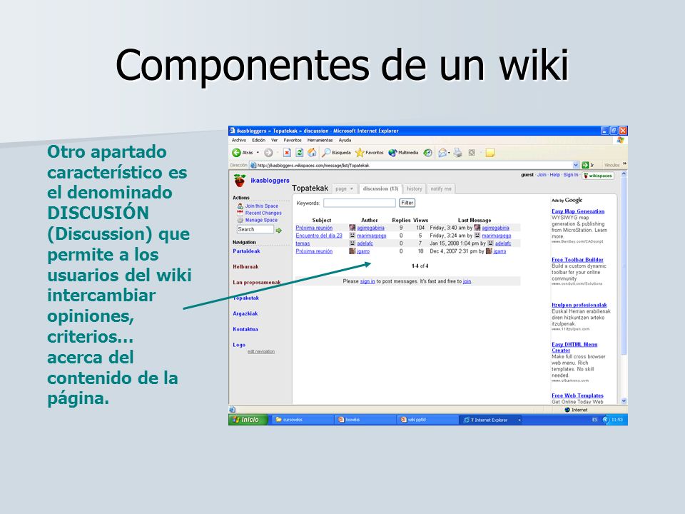Componentes de un wiki