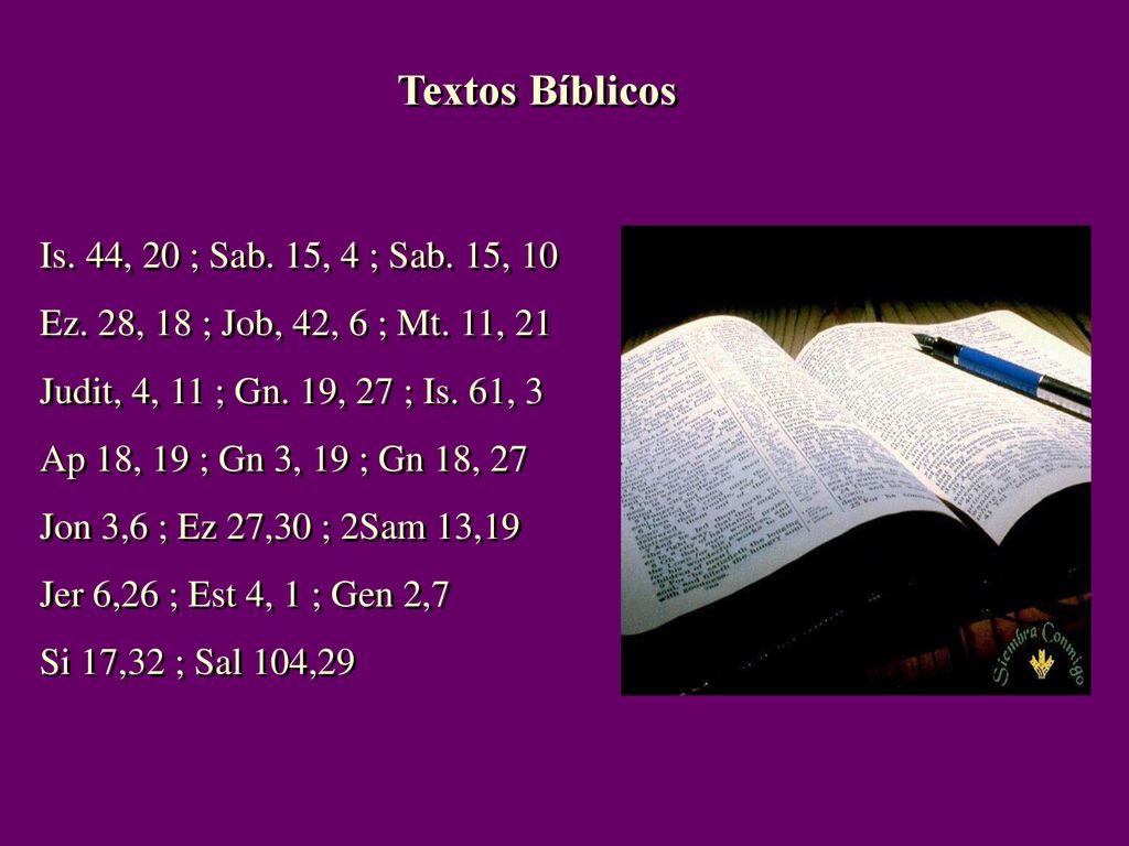 Textos Bíblicos Is. 44, 20 ; Sab. 15, 4 ; Sab. 15, 10