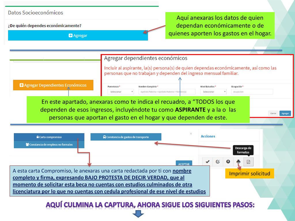 Aquí Culmina la captura, ahora sigue los siguientes pasos:
