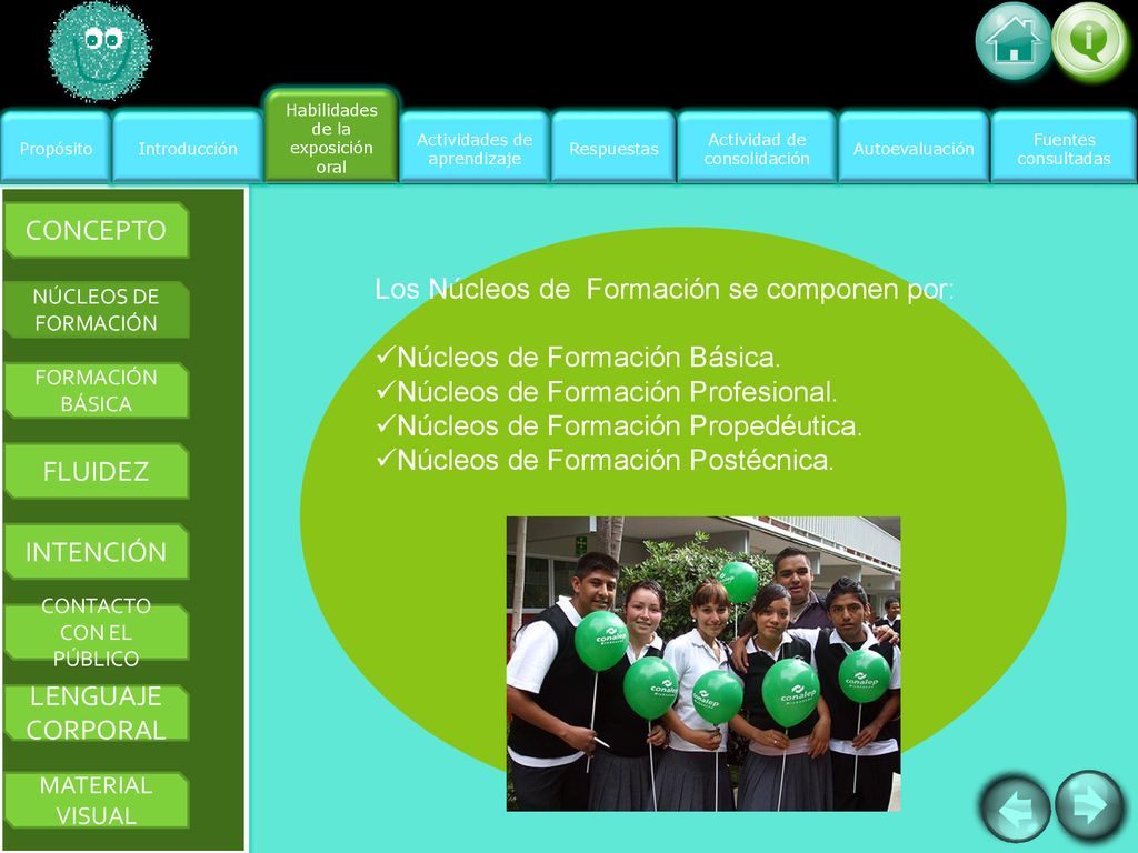 Los Núcleos de Formación se componen por: Núcleos de Formación Básica.