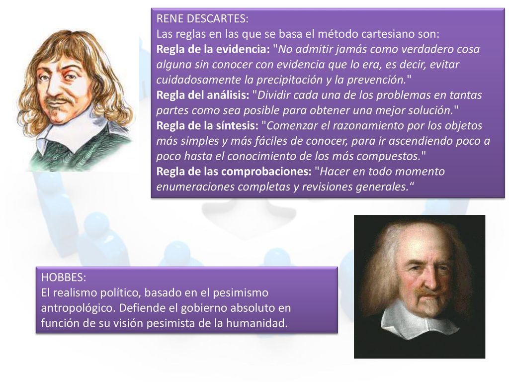 RENE DESCARTES: Las reglas en las que se basa el método cartesiano son: