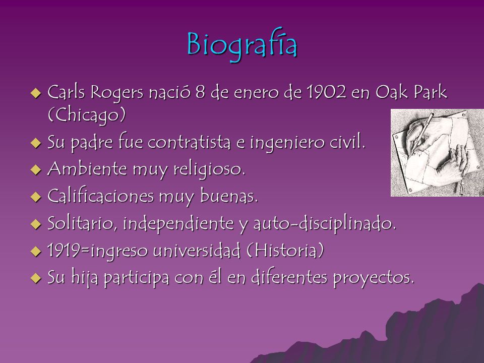 Biografía Carls Rogers nació 8 de enero de 1902 en Oak Park (Chicago)
